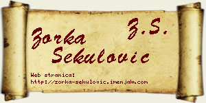Zorka Sekulović vizit kartica